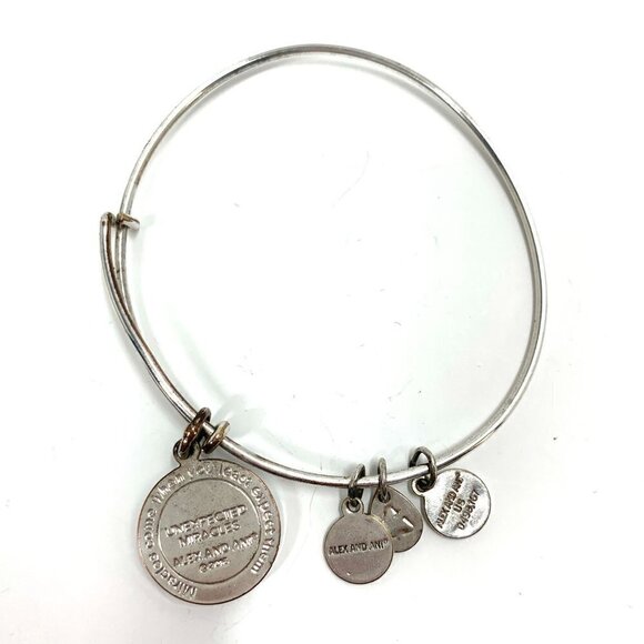 Alex and Ani Unexpected Miracles Charm Bracelet Silver Finish - Expands 2" - Picture 2 of 3